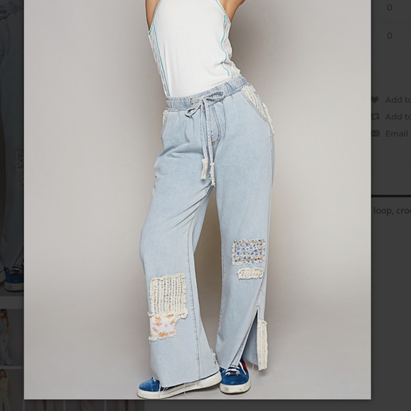 POL Pants - POL 💜 4 POL Jean Drawstring Pant Vintage Look Patchwork Jean SR23